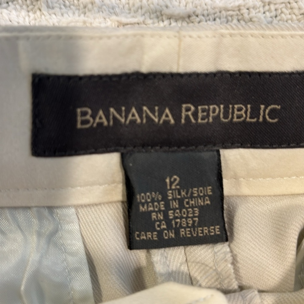 Banana Republic 100% silk Elegant White Women's Pants - Picture 2 of 3